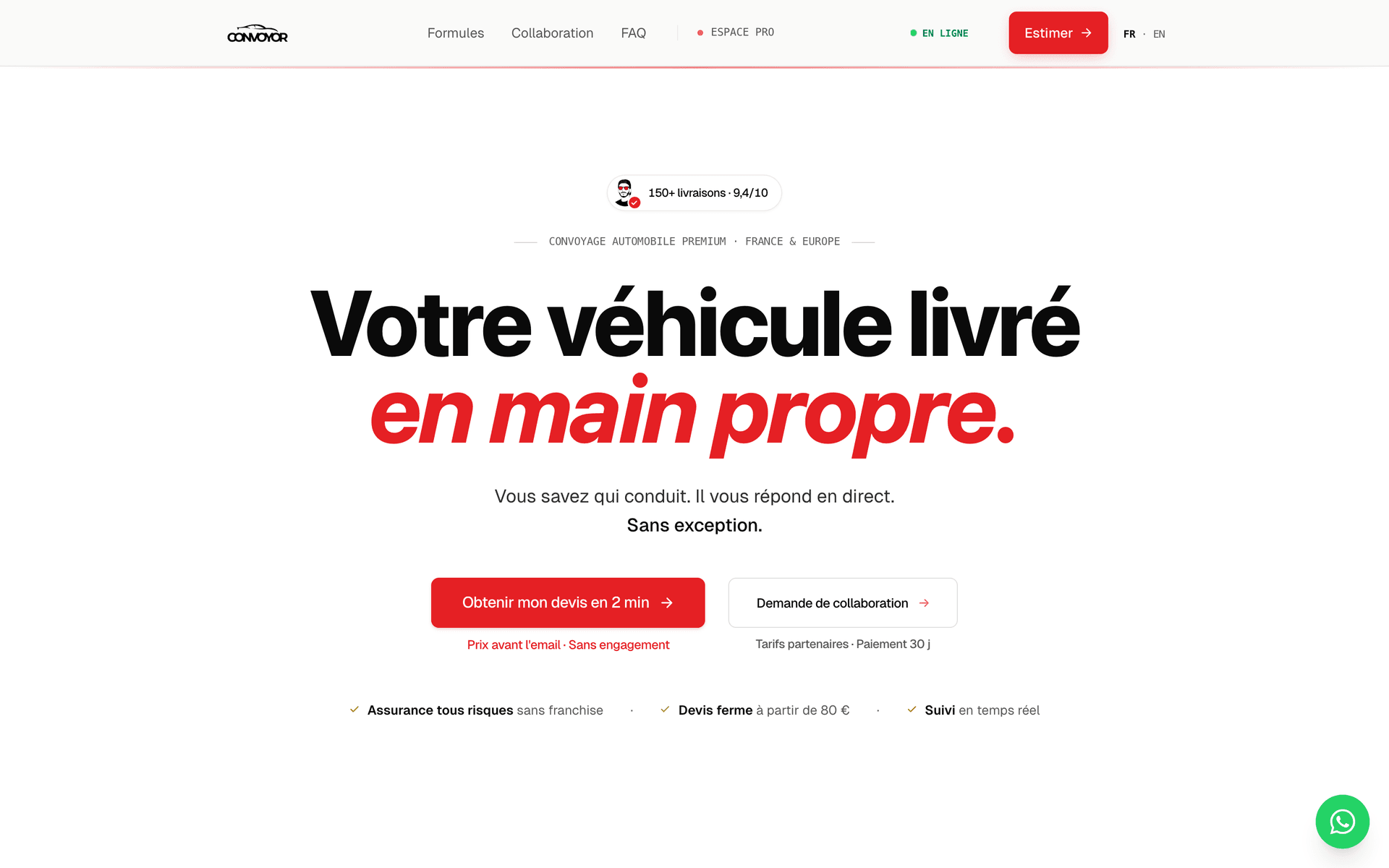 Capture d'ecran de Convoyor.fr